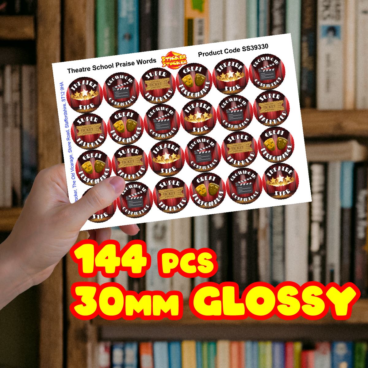 144 Theatre School 30mm Stage Reward Stickers for School Teachers, Parents and Nursery