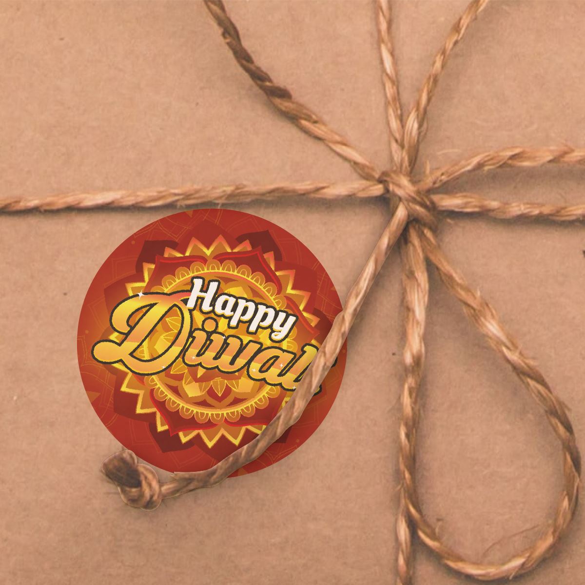 144 Colourful Happy Diwali 30mm Glossy Stickers