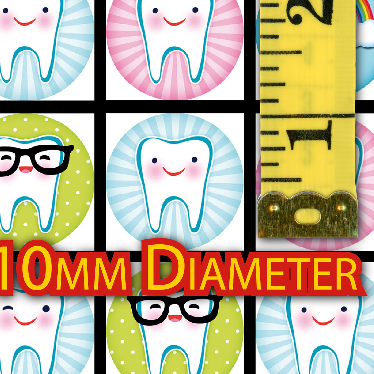 900 Mini Teeth Planner Dots 10mm Spot Stickers for Teachers Planners Parents Dentists