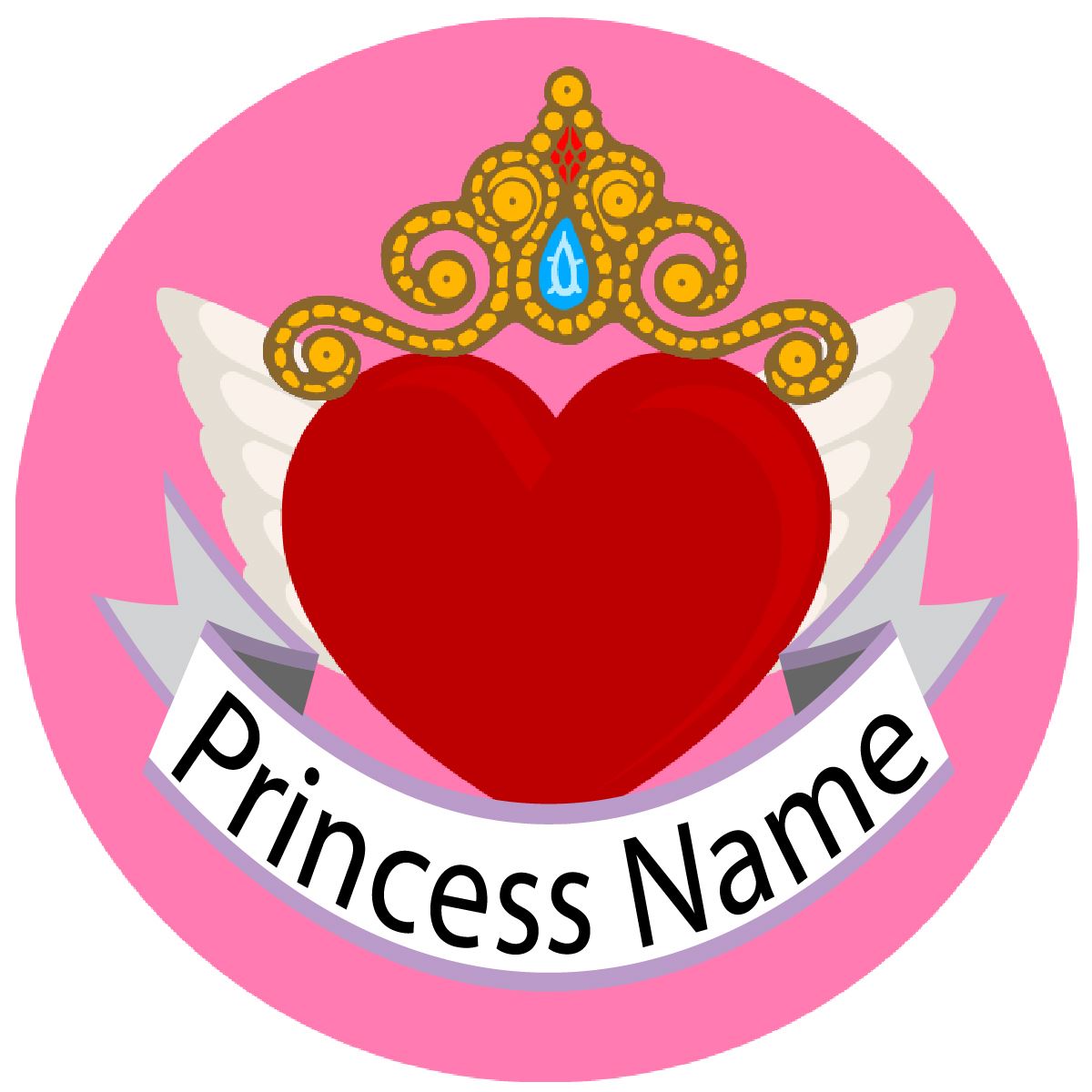 144 Personalised Princess Party 30mm Reward Stickers for School Teachers, Parents and Nursery