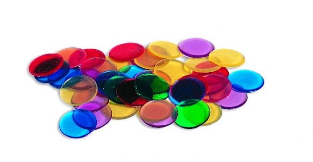 Learning Resources - 250 Transparent Counters - 2cm in 6 colours
