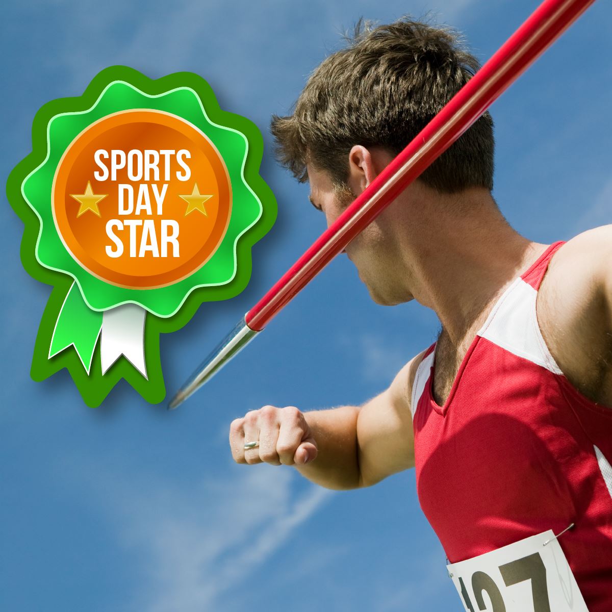 54 Sports Day Rosette Shaped Reward Stickers for Teachers, Parents and Schools