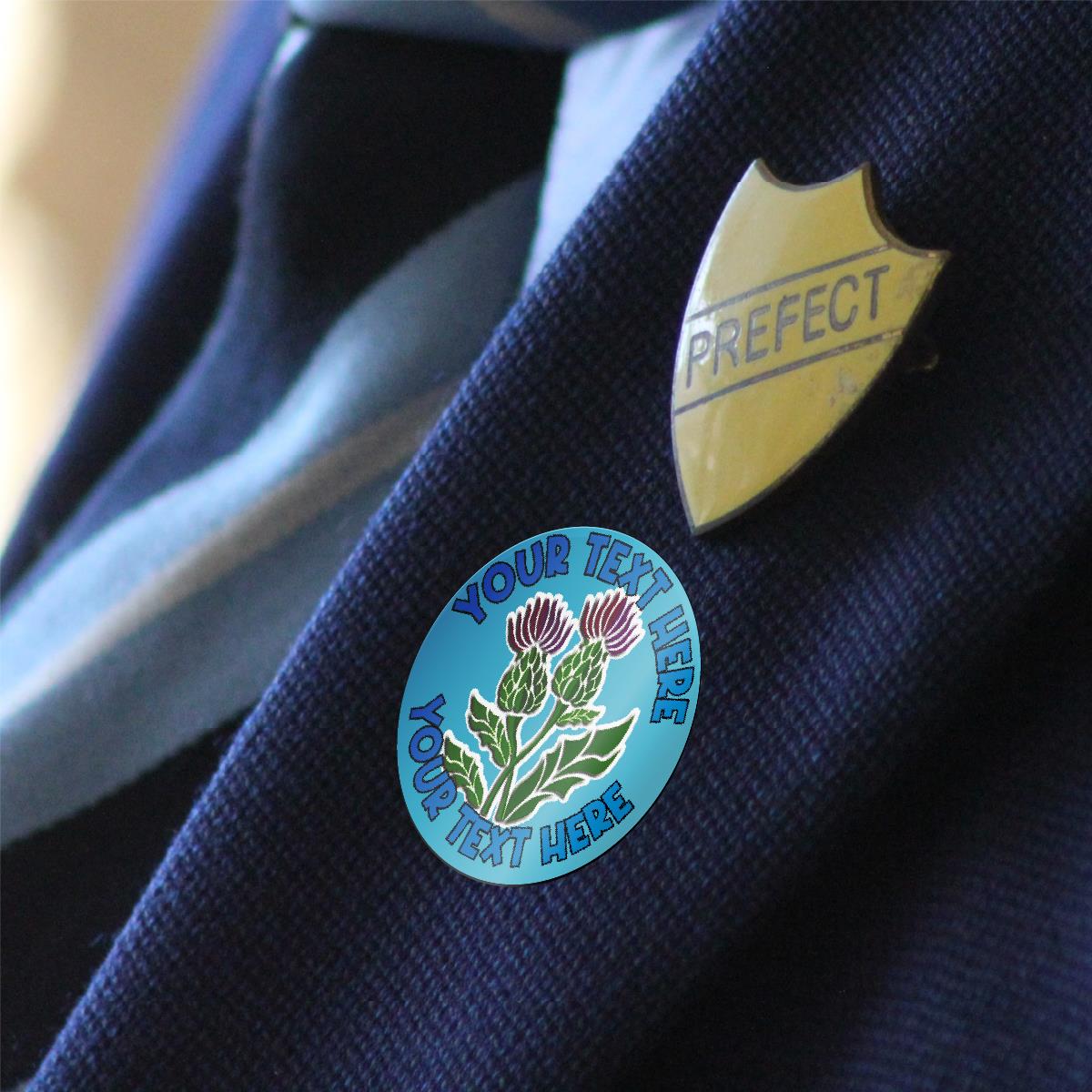 144 Personalised Scottish Thistle 30mm Reward Stickers for School Teachers, Parents