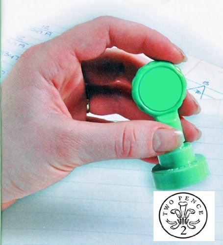 UK Currency 2p two pence - Self inking teacher reward xstamper xclamations stamp