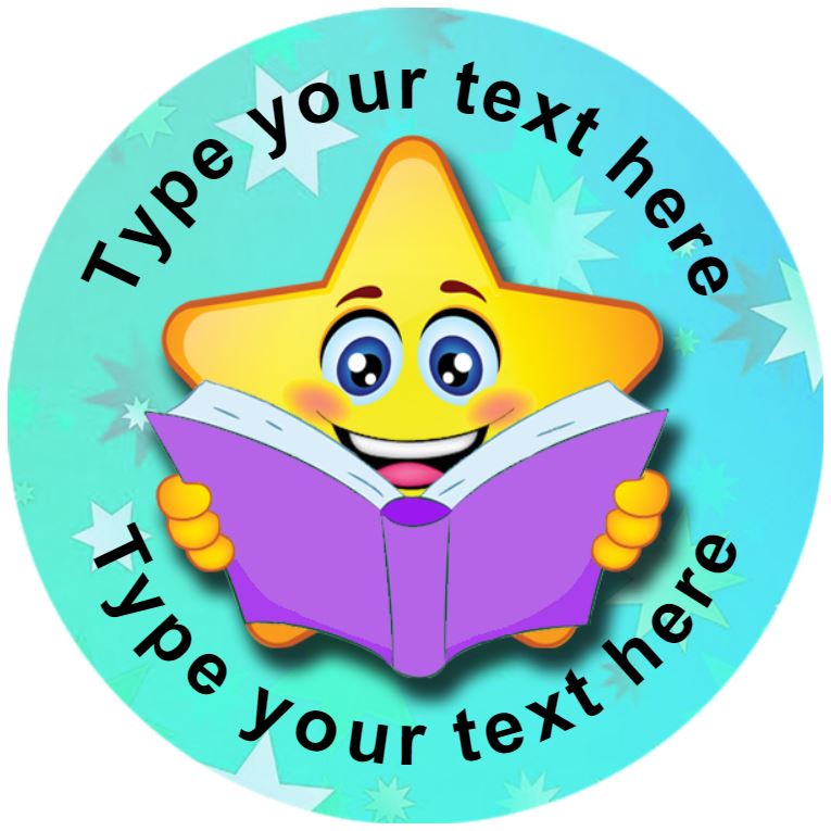 144 Personalised Reading Star 30mm Reward Stickers for School Teachers, Parents and Nursery