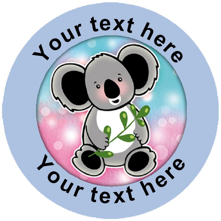 144 Personalised Koala Bears 30mm Reward Stickers for School Teachers, Parents and Nursery