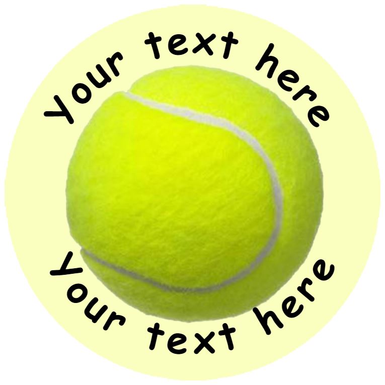 144 Personalised Tennis 30mm Reward Stickers for School Teachers, Party Bag, Parents and Nursery