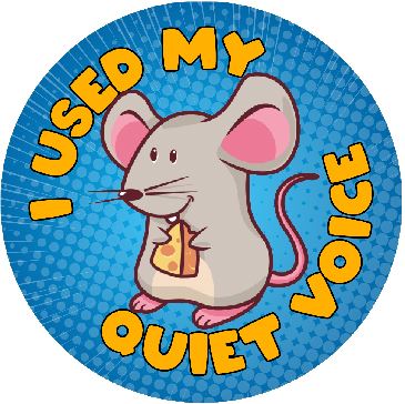 144 As Quiet As A Mouse 30mm Stickers Glossy Reward Stickers for School Teachers, Parents and Nursery