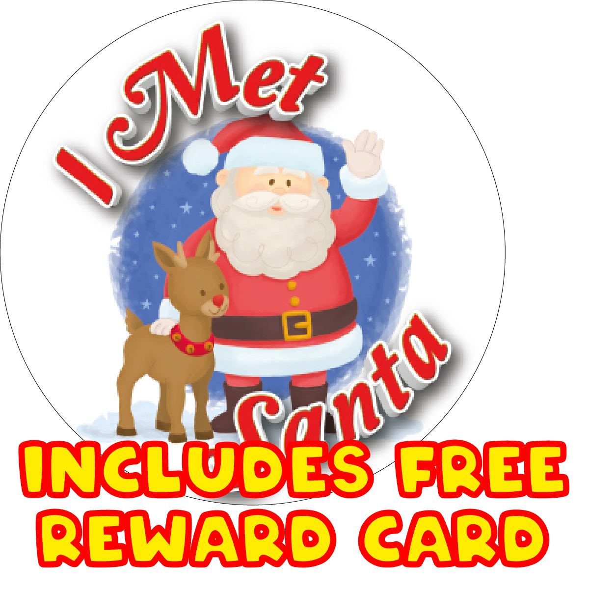 144 I Met Santa 30mm Glossy Christmas Reward Stickers