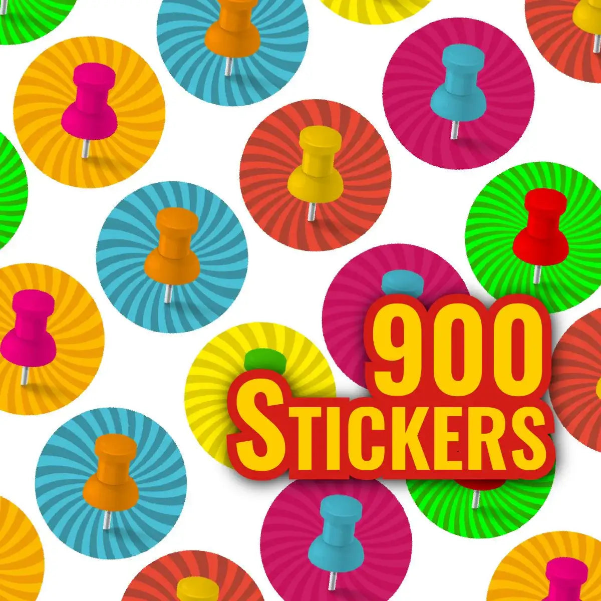 900 colorful reward stickers with pushpin designs for teachers and classroom motivation