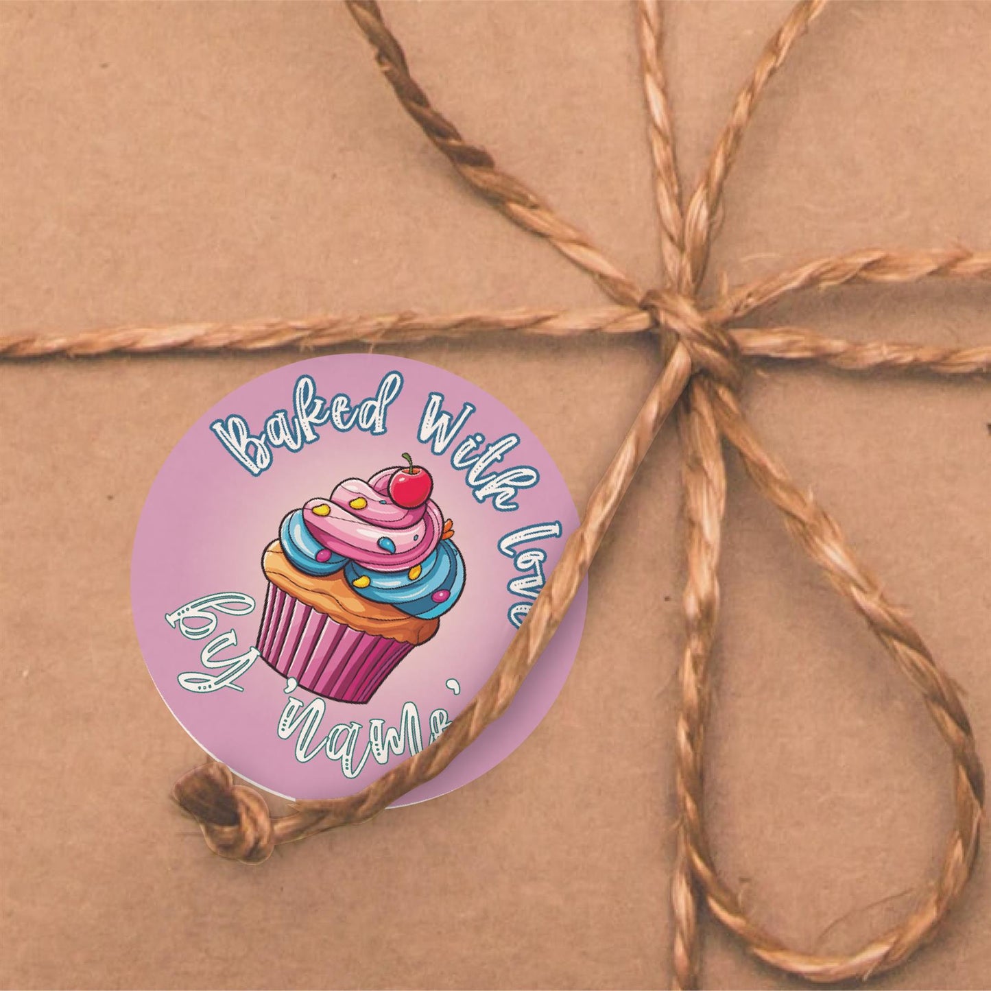 144 Personalised Baked With Love 30mm Reward Stickers for School Teachers, Parents and Nursery
