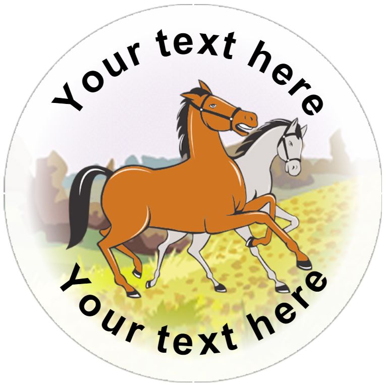 144 Personalised Horses 30mm Reward Stickers for Horse Riding Schools, Party Bag, Parents