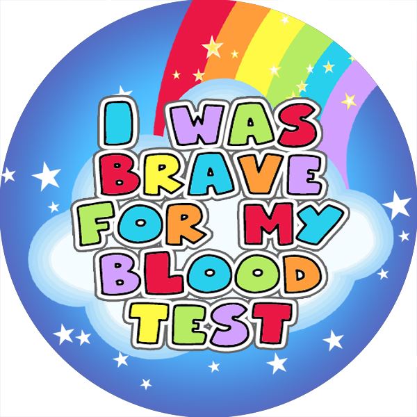 I Was Brave Blood Test 30mm Children's Bravery Reward Stickers for Teachers or Nurses