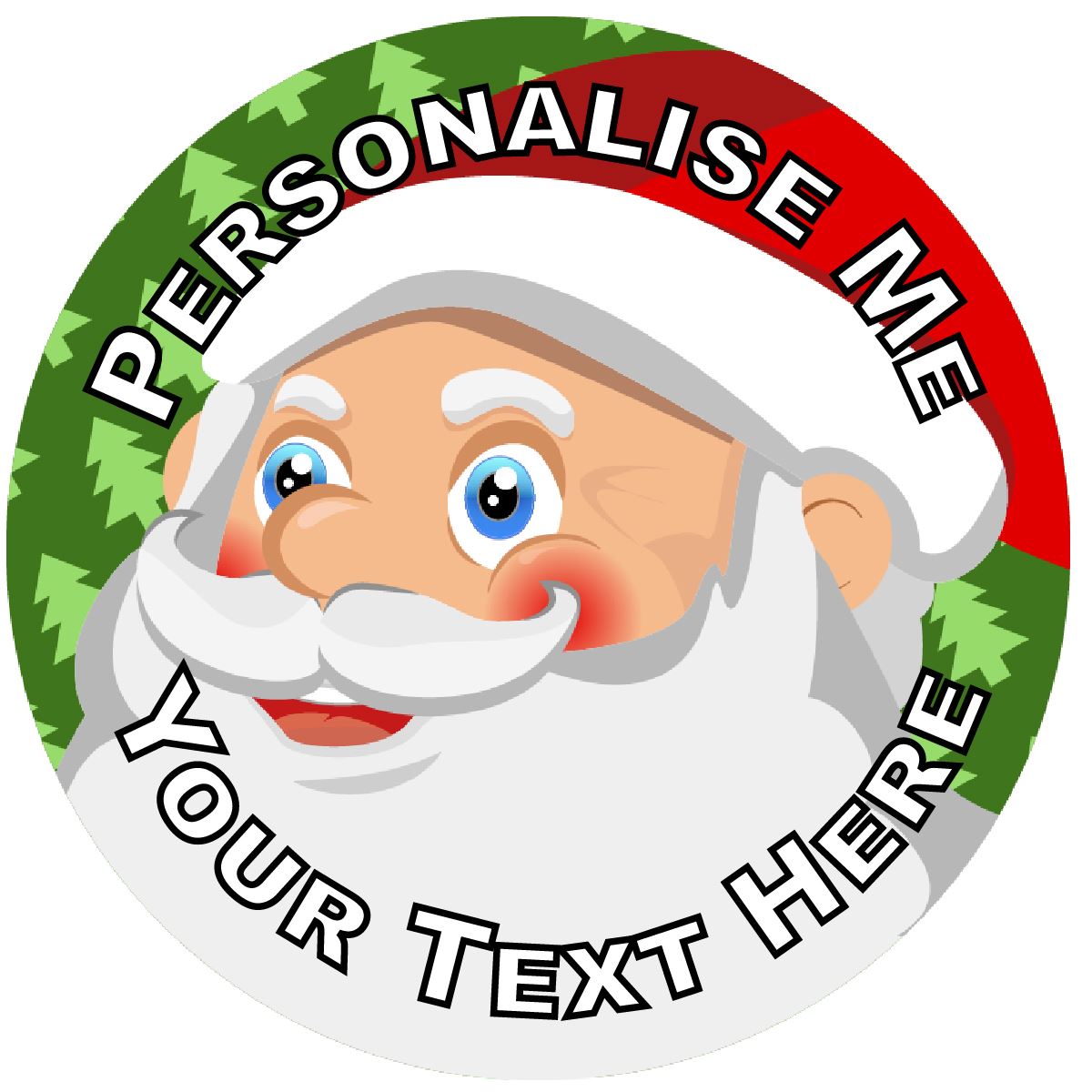 144 Personalised Happy Santa 30mm Christmas Reward Stickers for School Teachers, Parents and Nursery