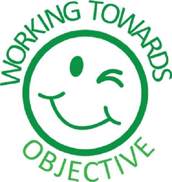 Working Towards Objective - Self inking teacher reward xstamper xclamations stamp