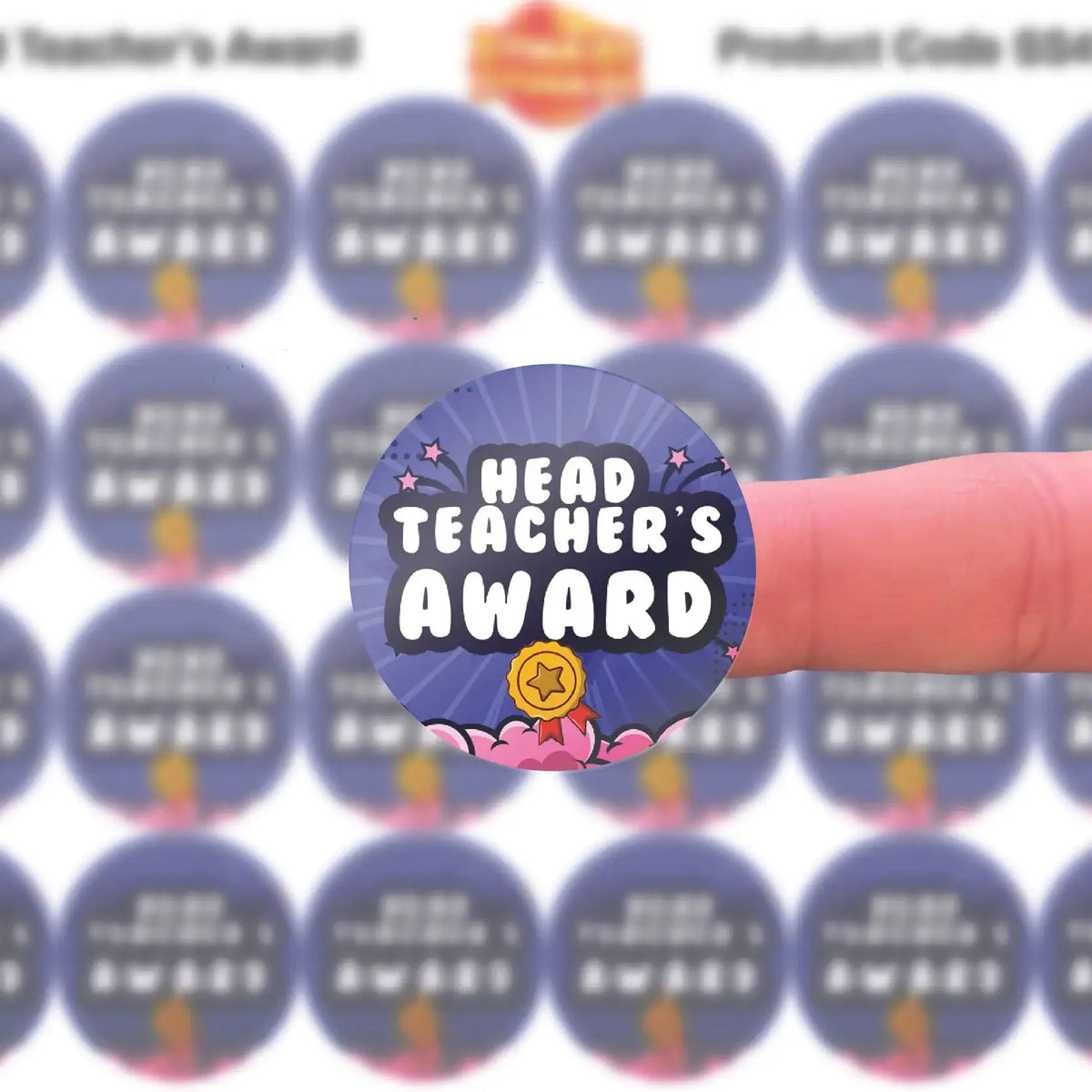 Head Teacher's Award reward sticker on fingertip, classroom motivation sticker design