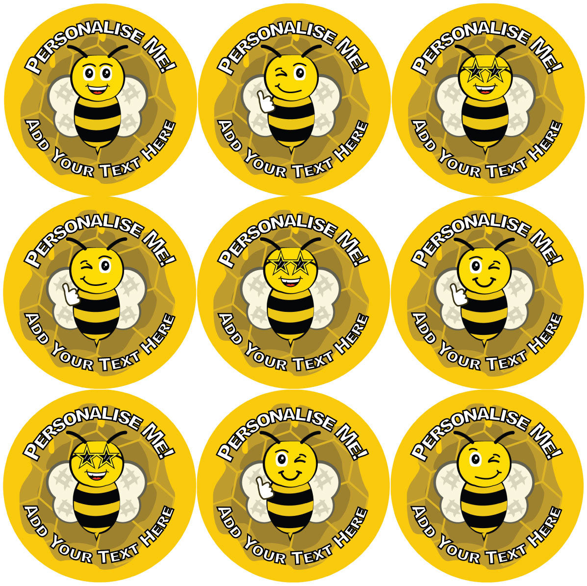 Sticker Stocker 144 Personalised Busy Bees 30mm Reward Stickers for School Teachers, Parents and Nursery