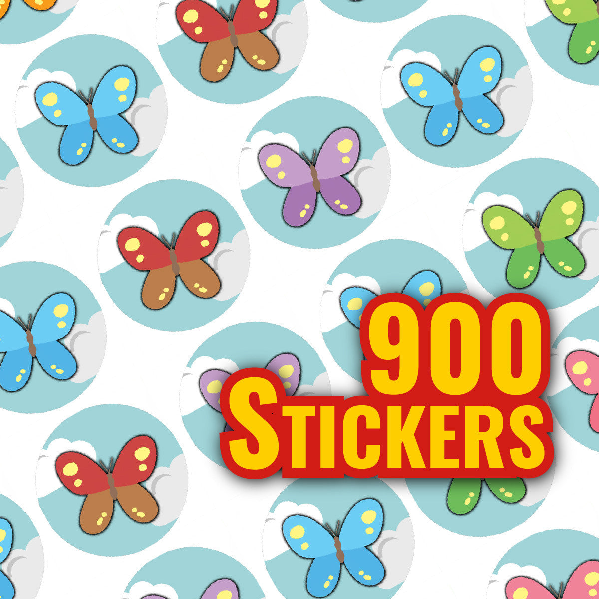 Sticker Stocker - 900 Mini Butterflies 10mm Spot Reward Stickers for Teachers and Planner Charts