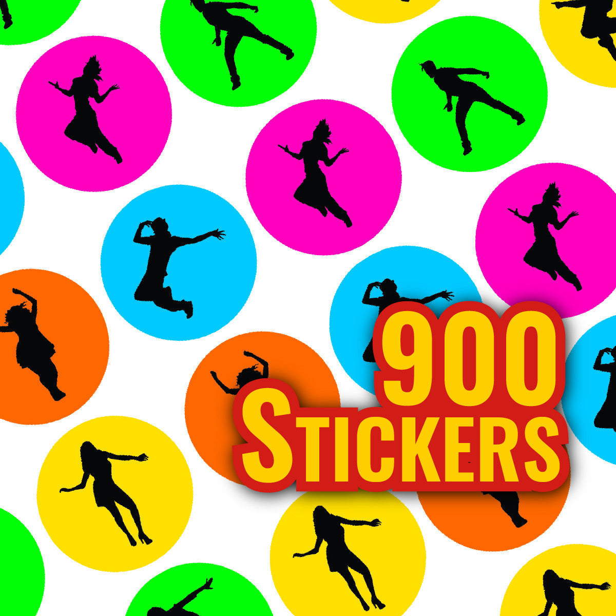 Sticker Stocker - 900 Colourful Dance Dots 10mm Glossy Teacher Reward Stickers Spot Stickers Journal Stickers