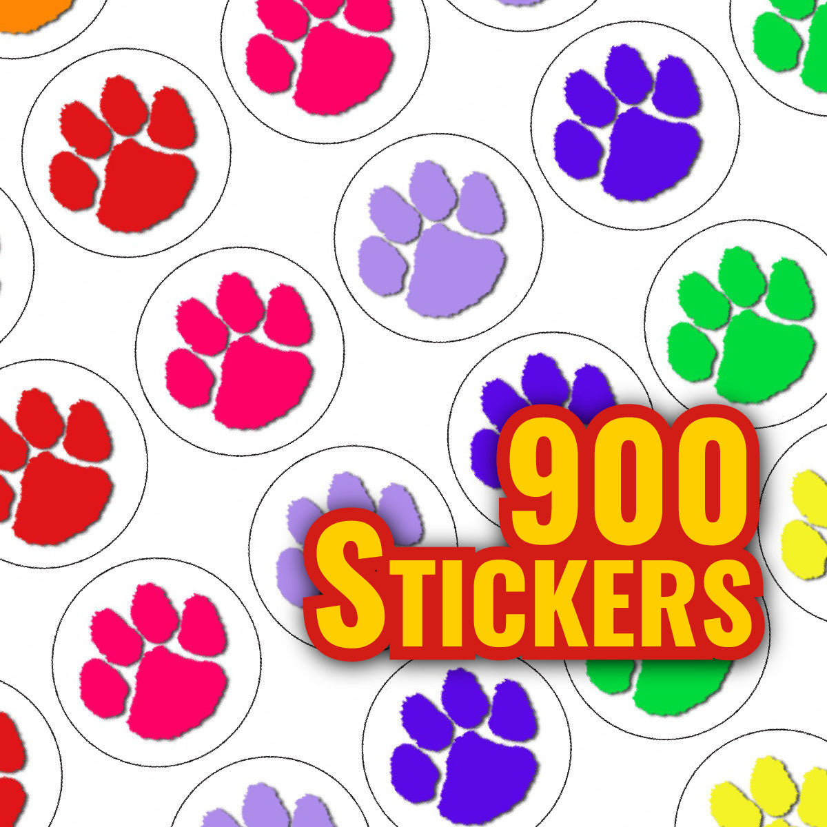 Sticker Stocker - 900 Mini Puppy Paw Prints 10mm Spot Reward Stickers for Teachers and Planner Charts