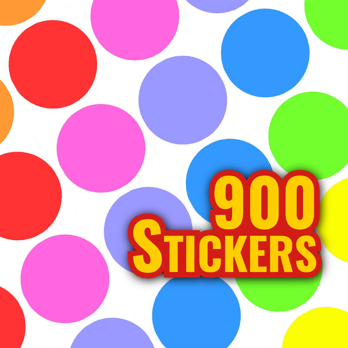 Sticker Stocker 900 Colourful Mini Dot 10mm Spot Reward Stickers for Teachers and Planner Charts