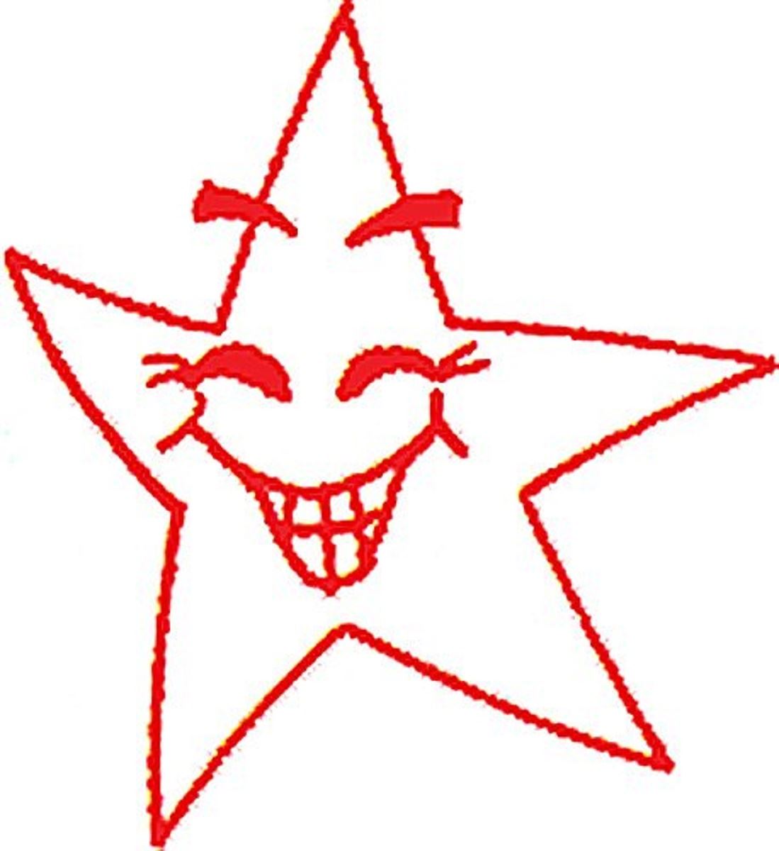 Red Smiley Star - Self inking teacher reward xstamper xclamations stamp