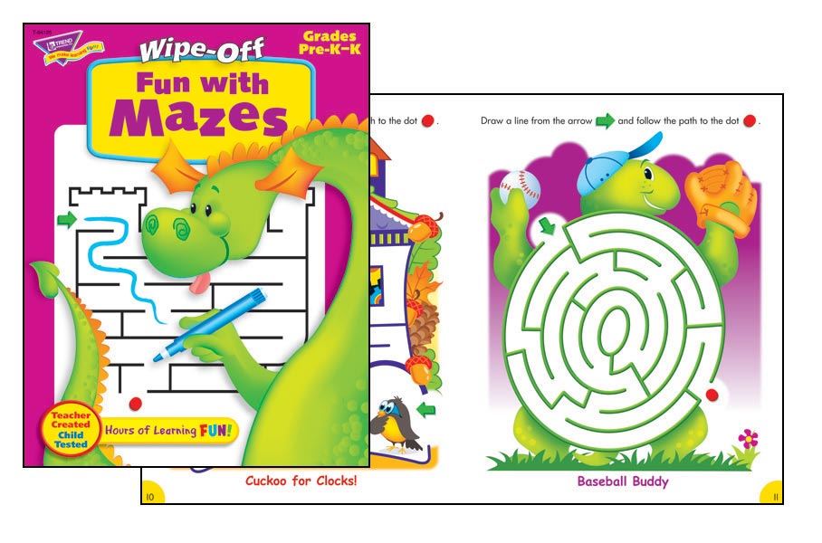 Fun with Mazes Book Wipe Off Educational Activity Book