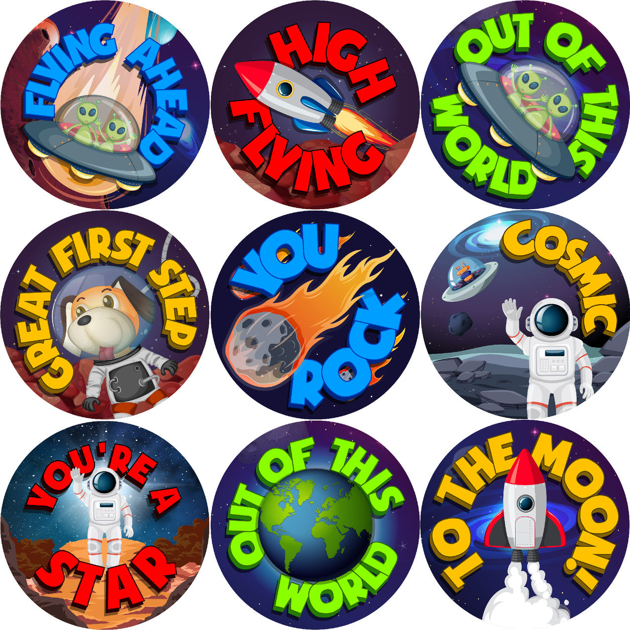 Sticker Stocker 144 Out Of This World 30mm Stickers Glossy Reward Stickers
