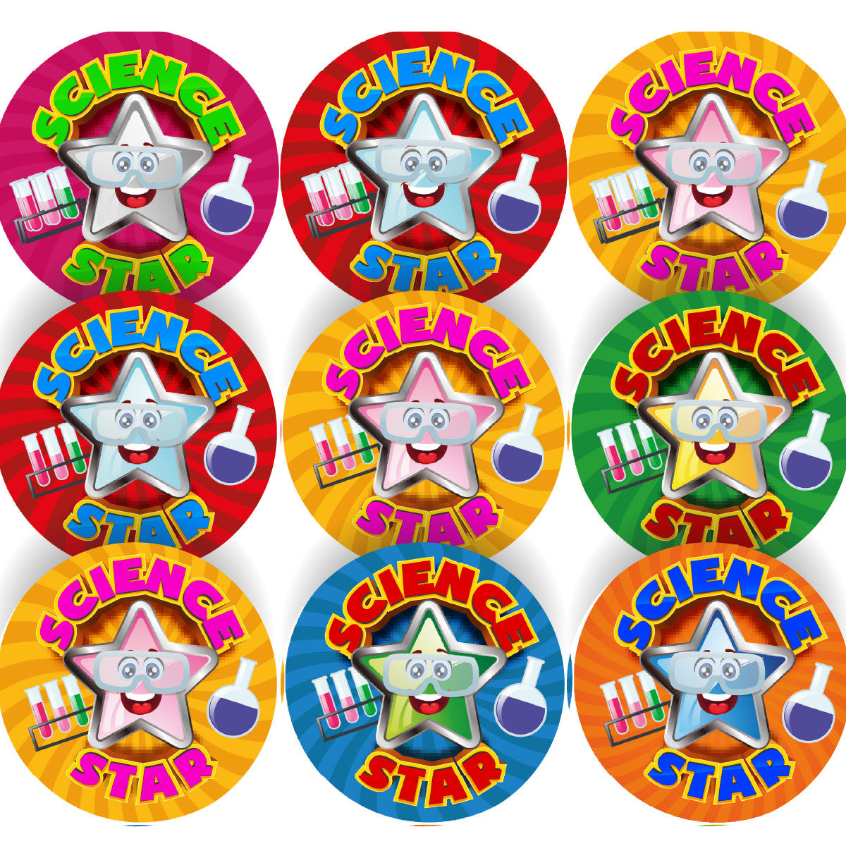 Sticker Stocker - 144 Star Science - 30mm - Glossy Reward Stickers for Teachers & Parents