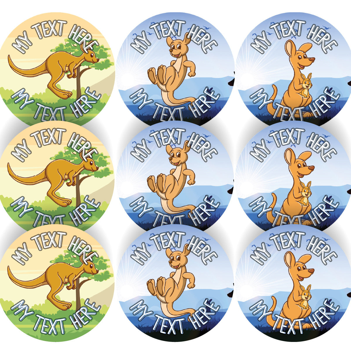 Sticker Stocker 144 Personalised Kangaroo 30mm Reward Stickers for School Teachers, Parents and Nursery