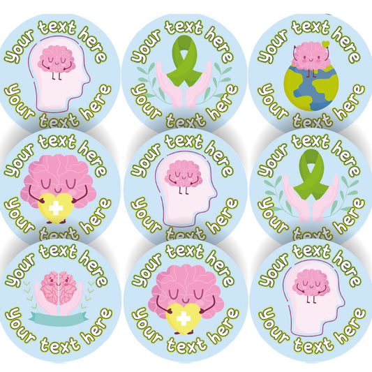 144  Mental Health Awareness Personalised 30mm Stickers