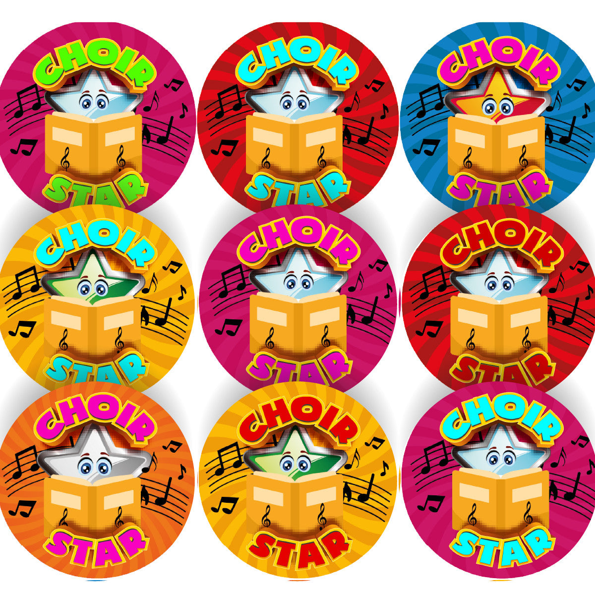 144 Choir Star 30 mm Reward Stickers for School Teachers, Parents and Nursery