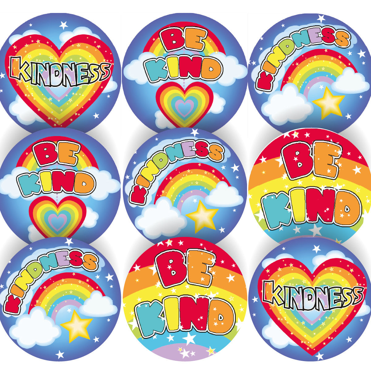 Sticker Stocker - 144 Kindness Rainbows 30 mm Reward Stickers for School Teachers, Parents and Nursery