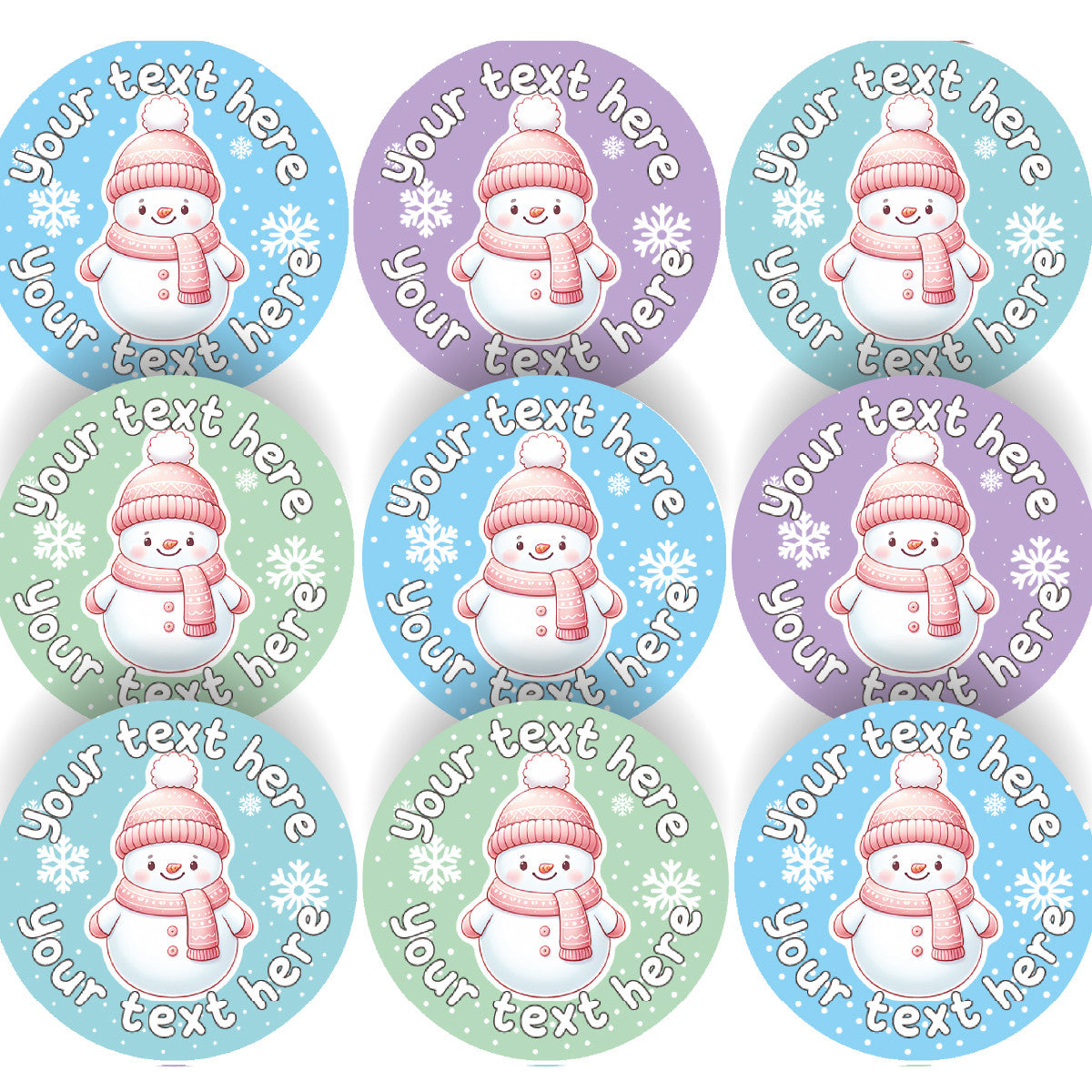 144 Personalised Christmas Snowman 30mm Christmas Reward Stickers for School Teachers, Parents and Nursery