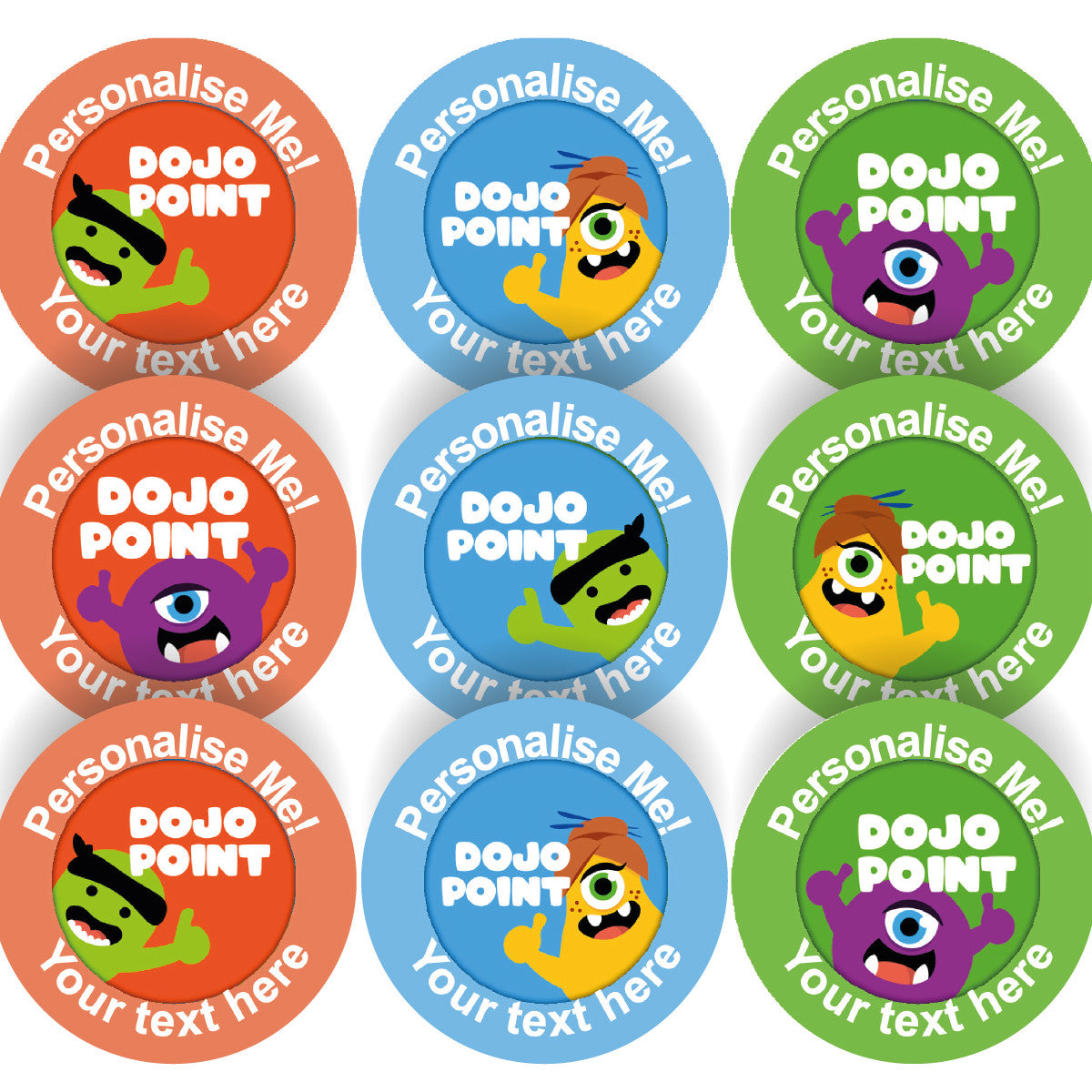 Sticker Stocker - 144 Personalised Dojo Points 30mm Reward Stickers for School Teachers, Parents and Nursery