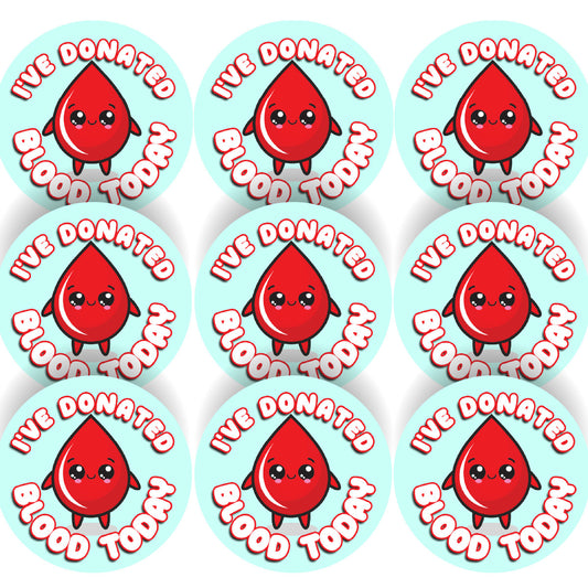 Sticker Stocker - 144 I've Donated Blood Today 30mm NHS Bravery Reward Stickers for Nurses Doctors