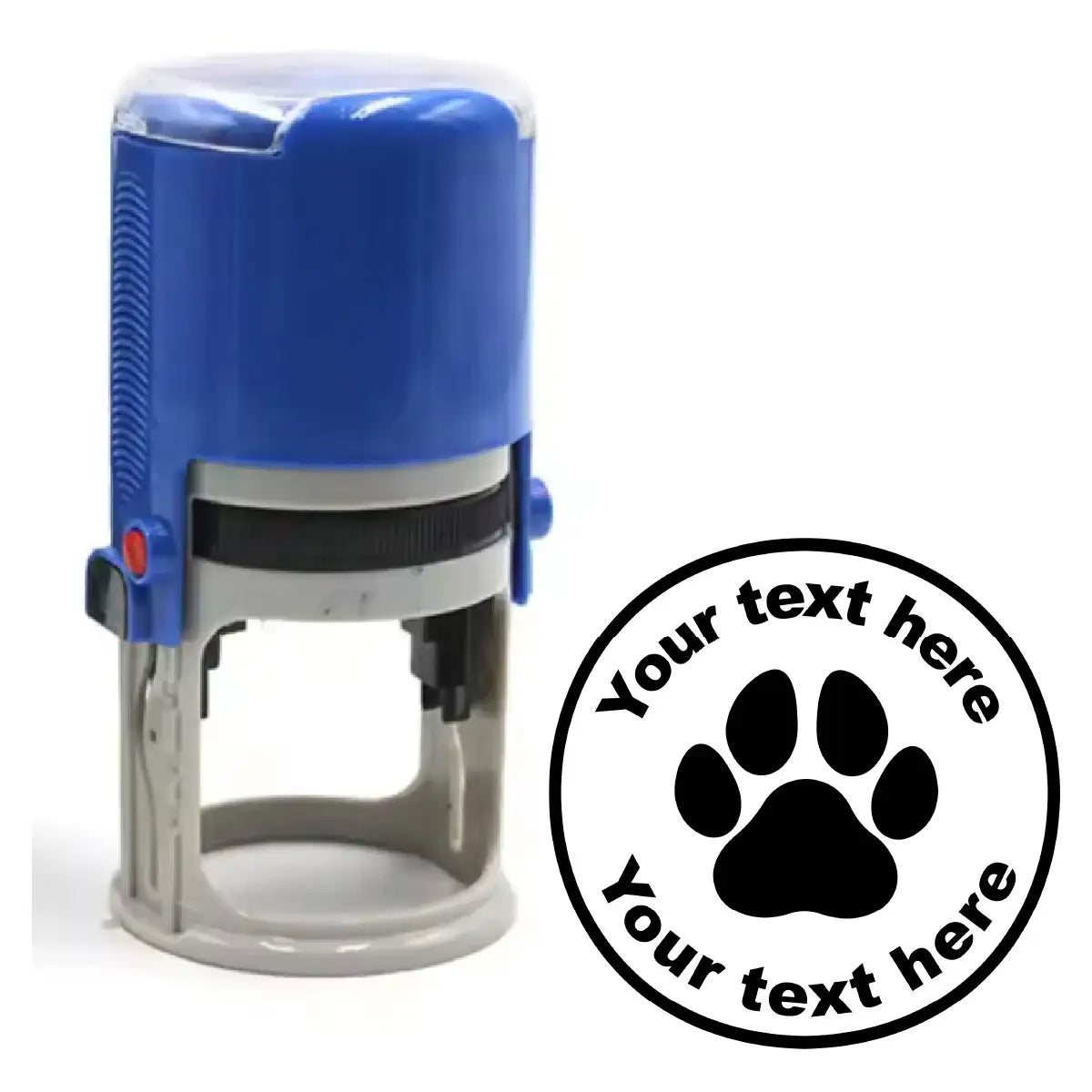 Custom self-inking teacher stamp with paw print design and editable text