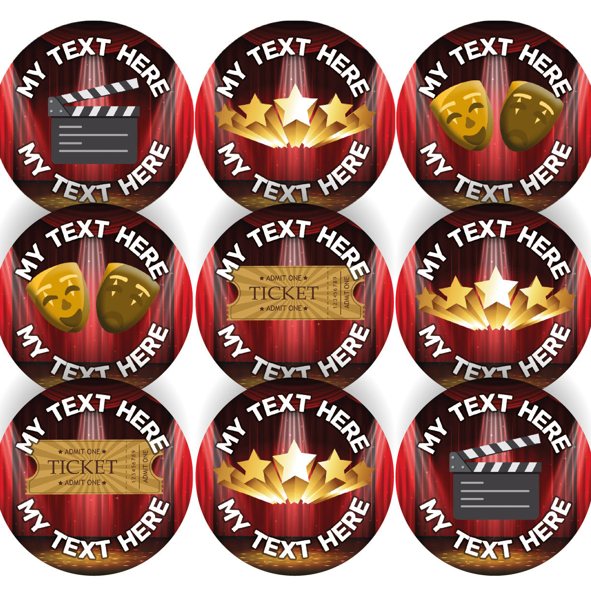 Sticker Stocker 144 Personalised Theatre School 30mm Reward Stickers for School Teachers, Parents and Nursery