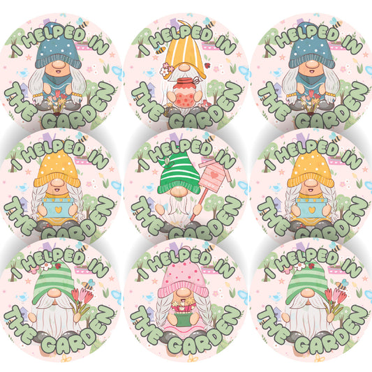 Sticker Stocker 144 Gardening Gnomes 30mm Reward Stickers for Teachers or Parents