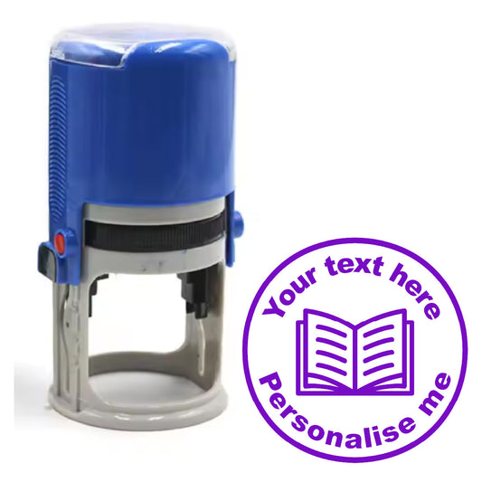 Sticker Stocker - Personalised Stamp Book Lines 30mm Self inking stamper for School Teachers, Parents and Nursery