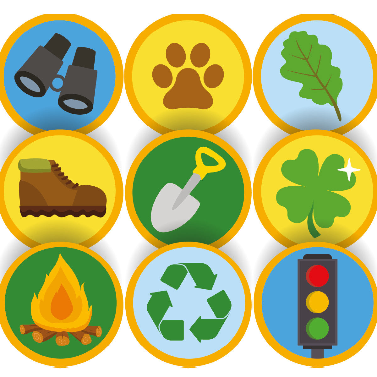 Wilderness Explorer Badge Stickers - 30mm - Glossy Reward Stickers - Forest School, Scouts, Teachers