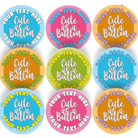 144 Cute As A Button Baby Shower 30mm Stickers for Label Seal Gift