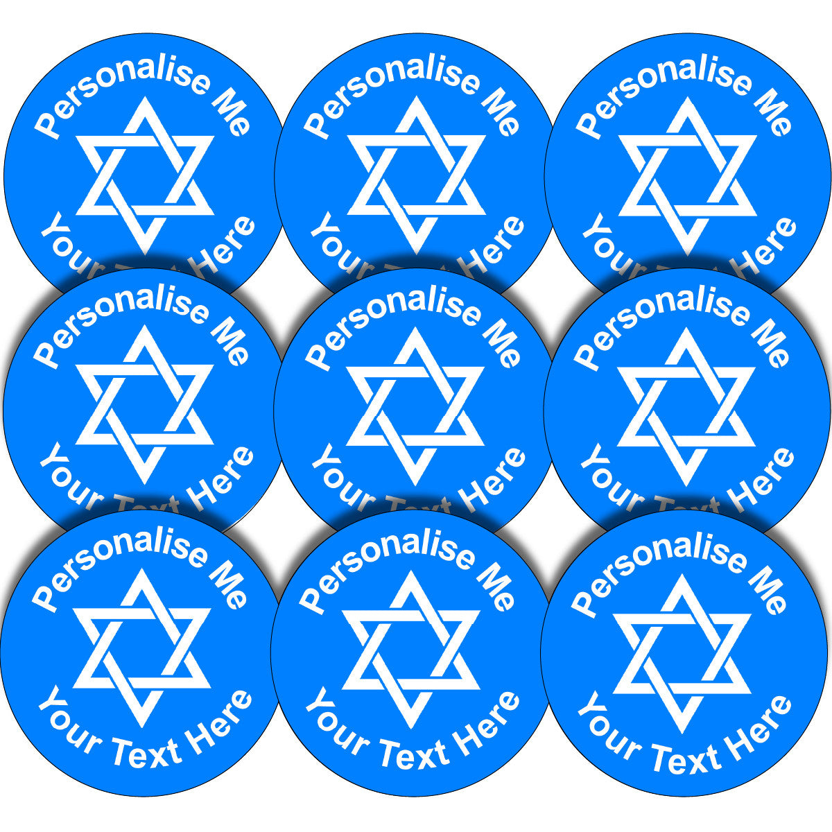 Sticker Stocker 144 Personalised Star of David 30mm Reward Stickers for School Teachers, Parents and Nursery