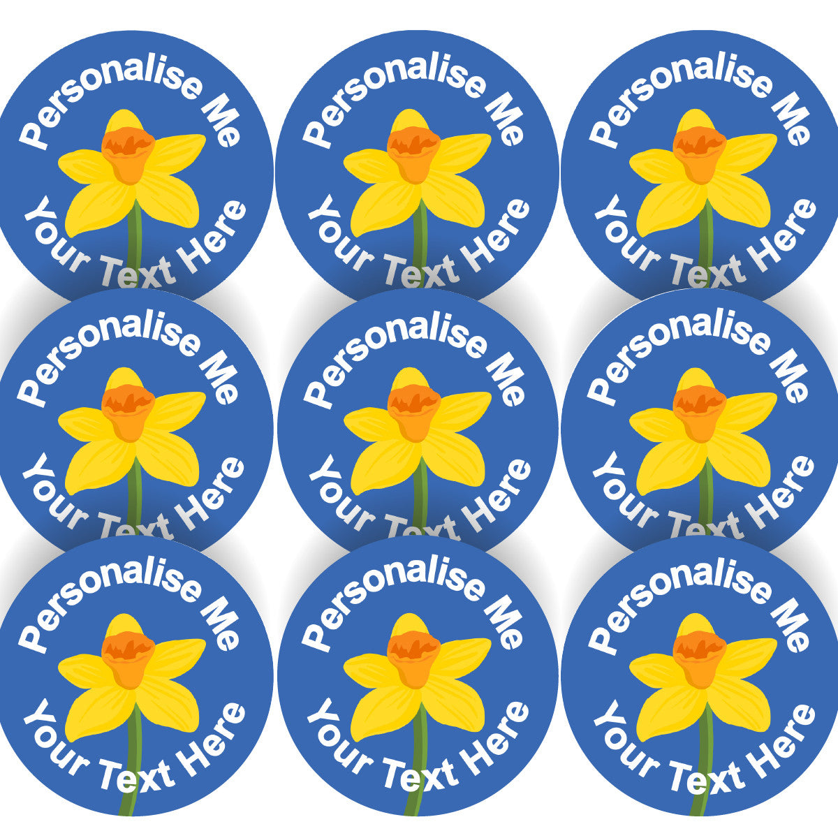 Sticker Stocker 144 Daffodil Themed Personalised 30mm Reward Stickers for School Teachers, Parents and Nursery