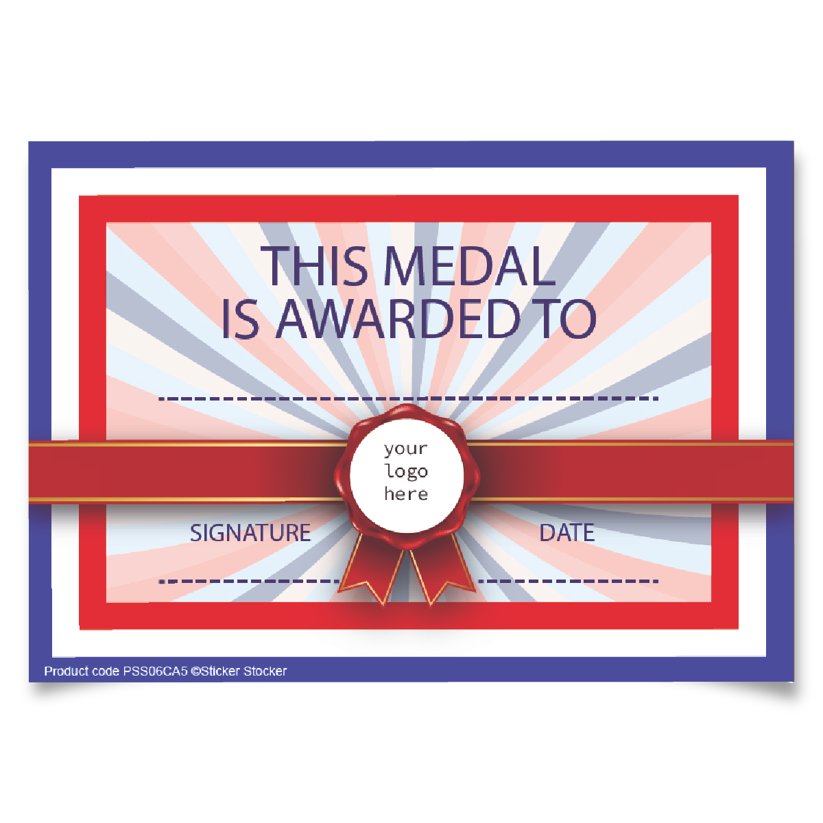 Sticker Stocker Personalised Certificate Medal Award for school teachers, A5 silk finish Photo Paper