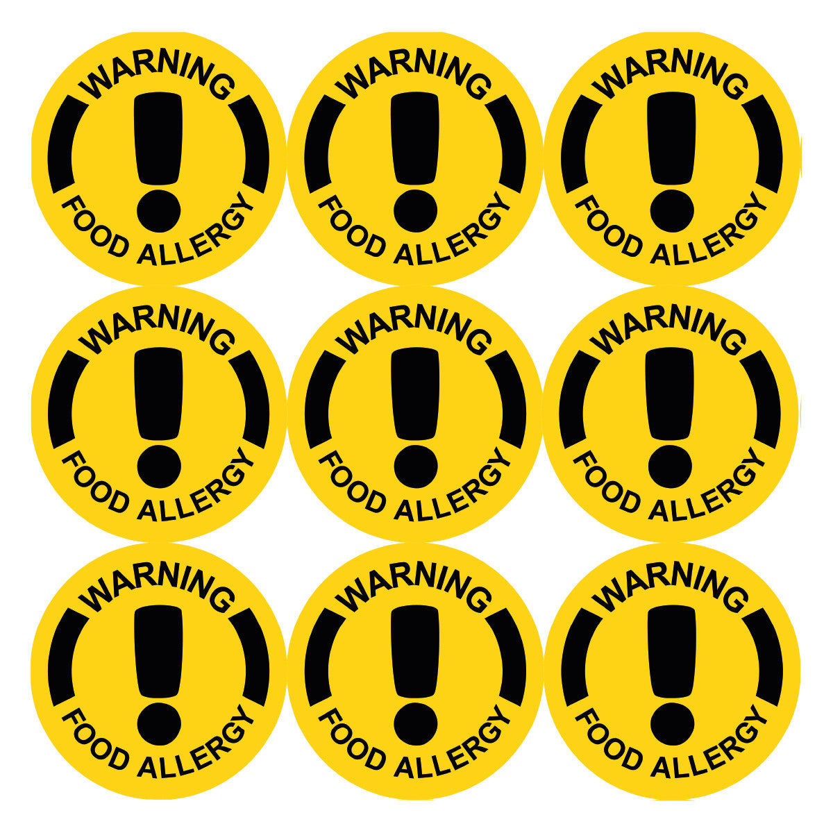 Sticker Stocker - 144 Warning Food Allergy - 30mm - Glossy Food Label Stickers