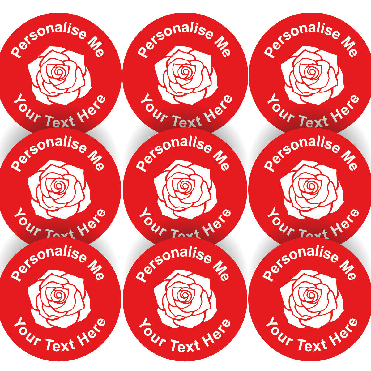 144 Rose Red Personalised 30mm Reward Stickers for School Teachers