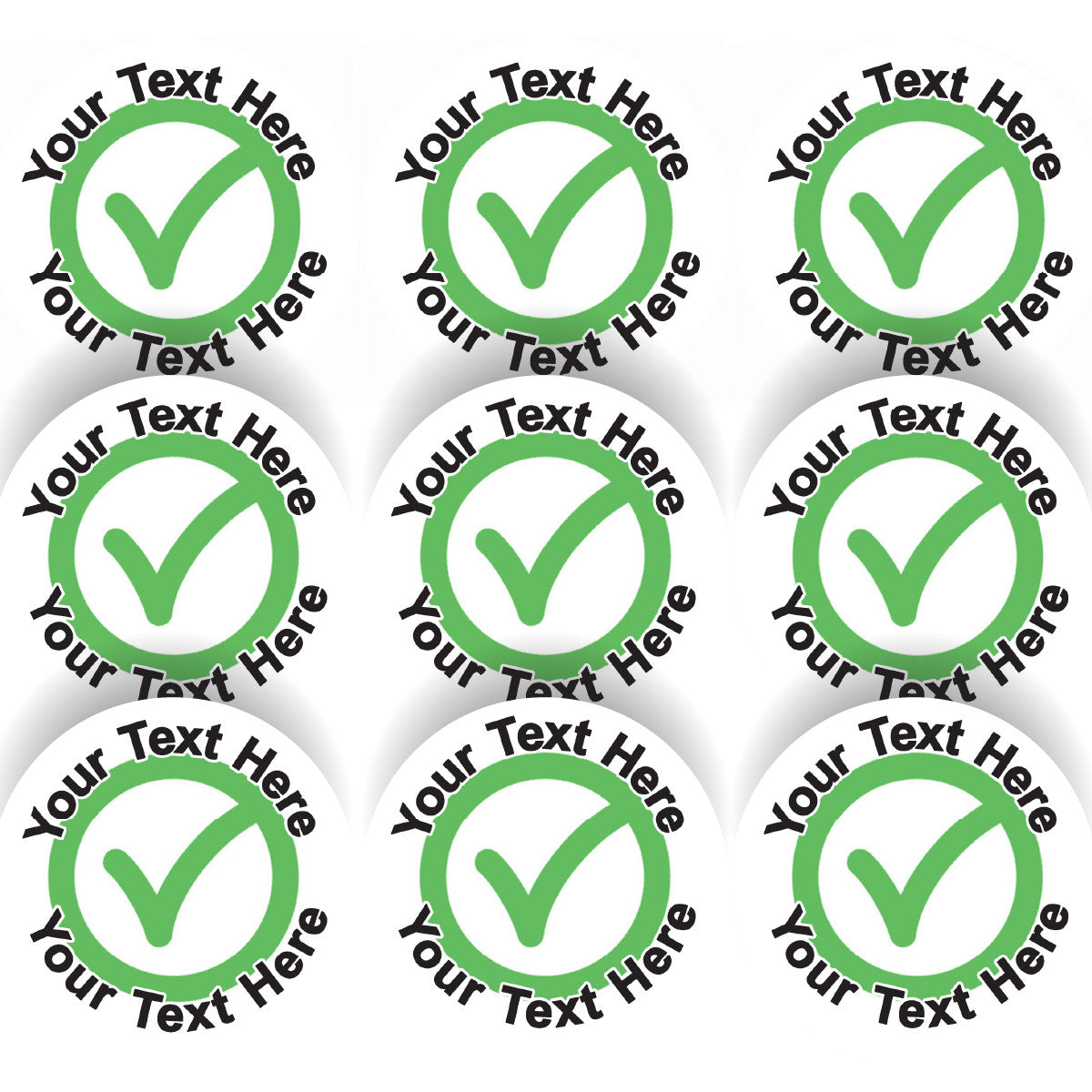 Sticker Stocker 144 Personalised Green Tick 30mm Reward Stickers for School Teachers, Parents and Nursery