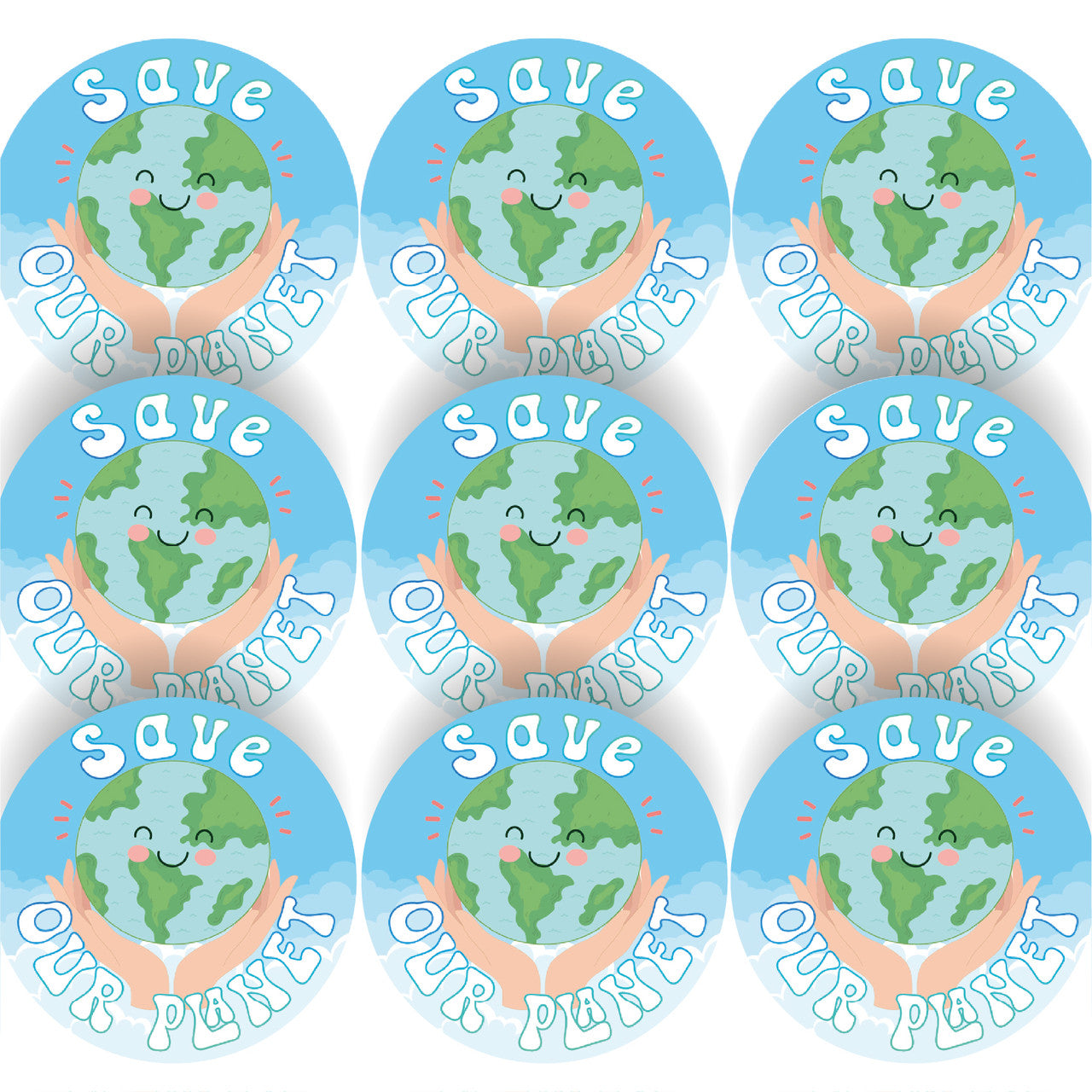 144 Save Our Planet 30mm Reward Stickers for School Teachers, Parents and Nursery