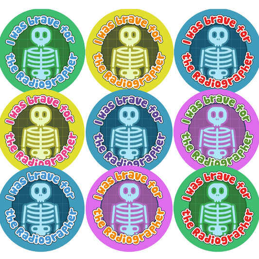 Sticker Stocker - 144 Brave for the Radiographer 30mm Reward Stickers for Nurses, Doctors or Dentists